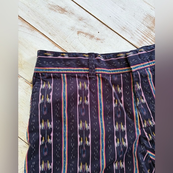 GAP City Short Chino Aztec Stripes Navy Blue casual boho everyday preppy 14 EUC - Picture 4 of 16